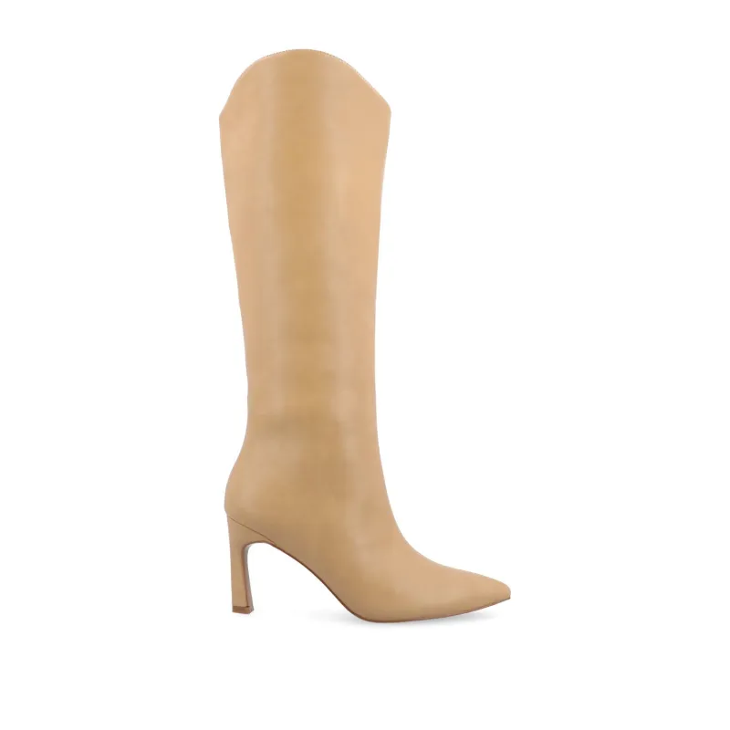 REHELA VEGAN LEATHER KNEE HIGH BOOTS IN WIDE - Tan sold by Journee Collection