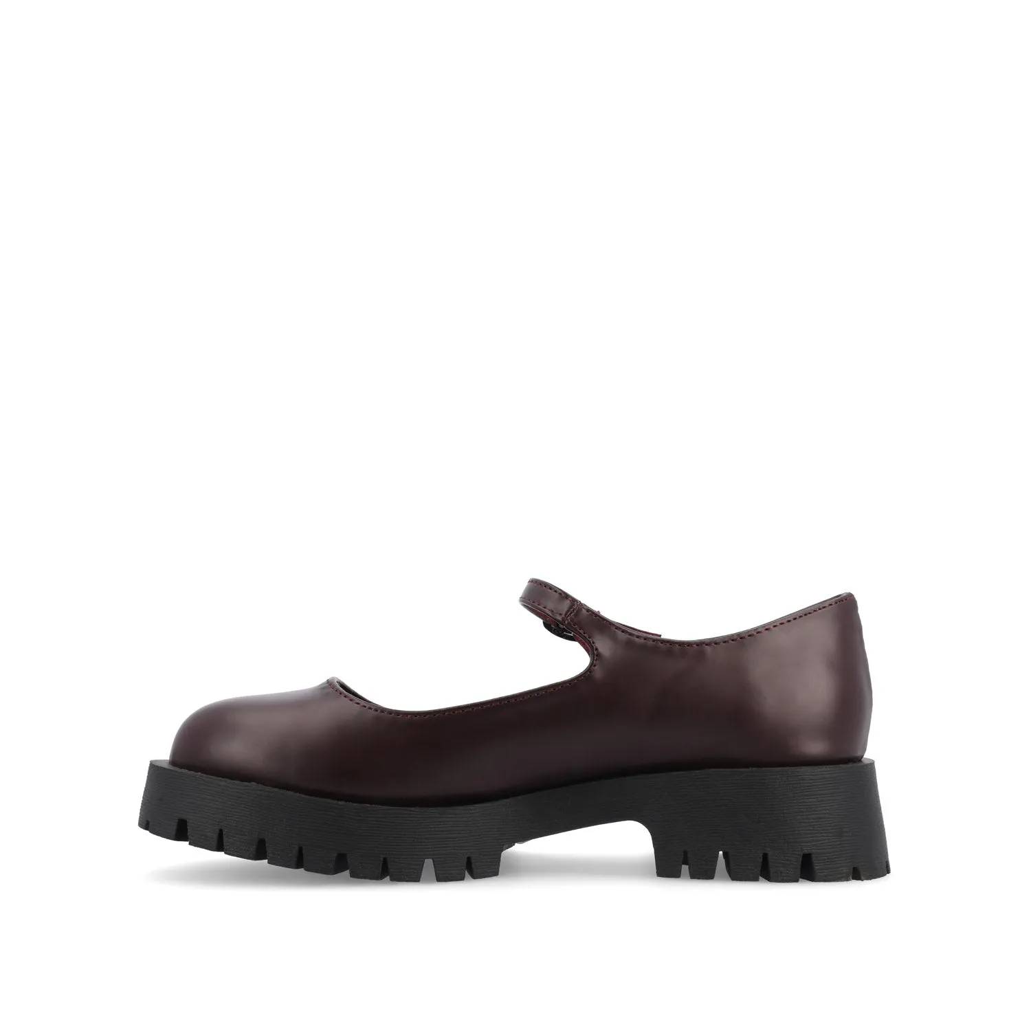 KAMIE LUG SOLE MARY JANE FLATS IN WIDE - Wine PU sold by Journee Collection product image thumbnail 3