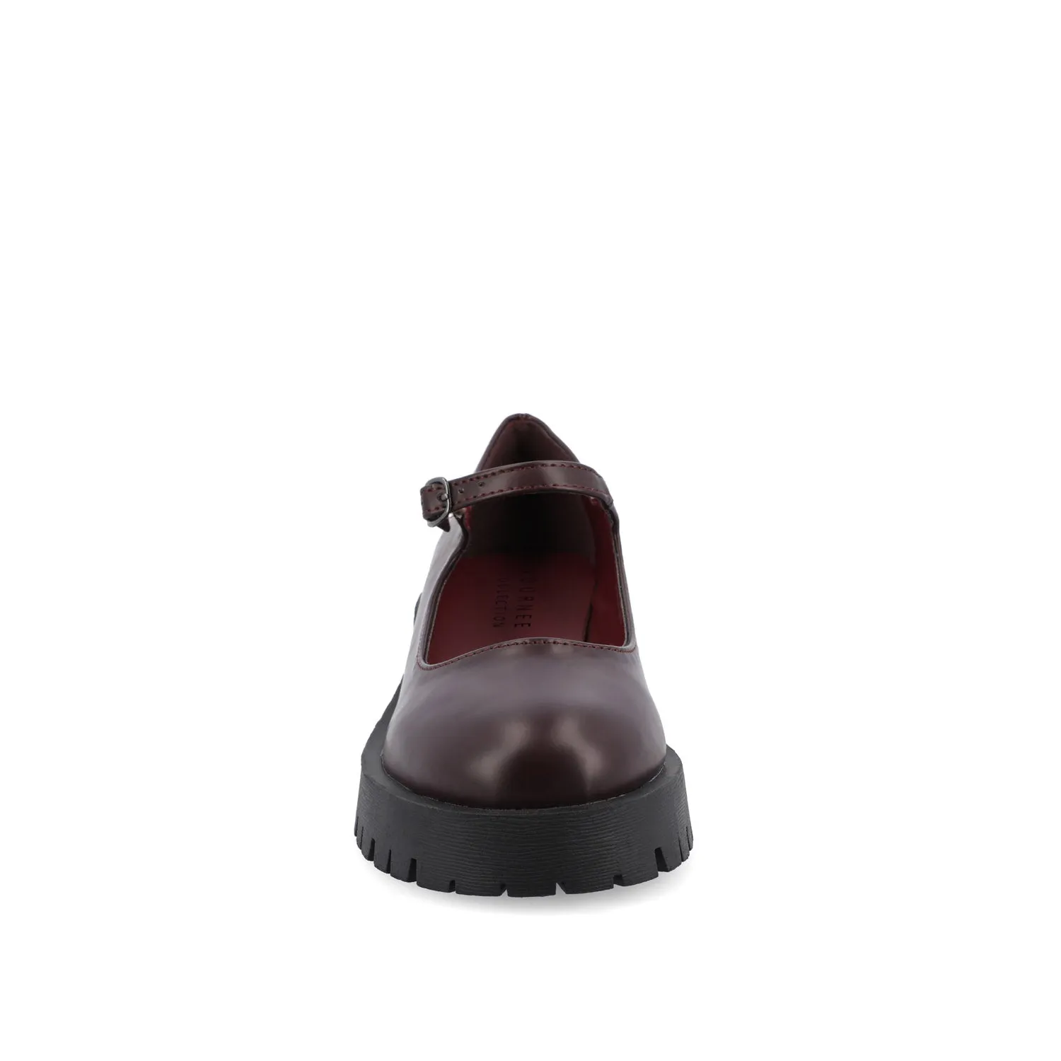 KAMIE LUG SOLE MARY JANE FLATS IN WIDE - Wine PU sold by Journee Collection product image thumbnail 5