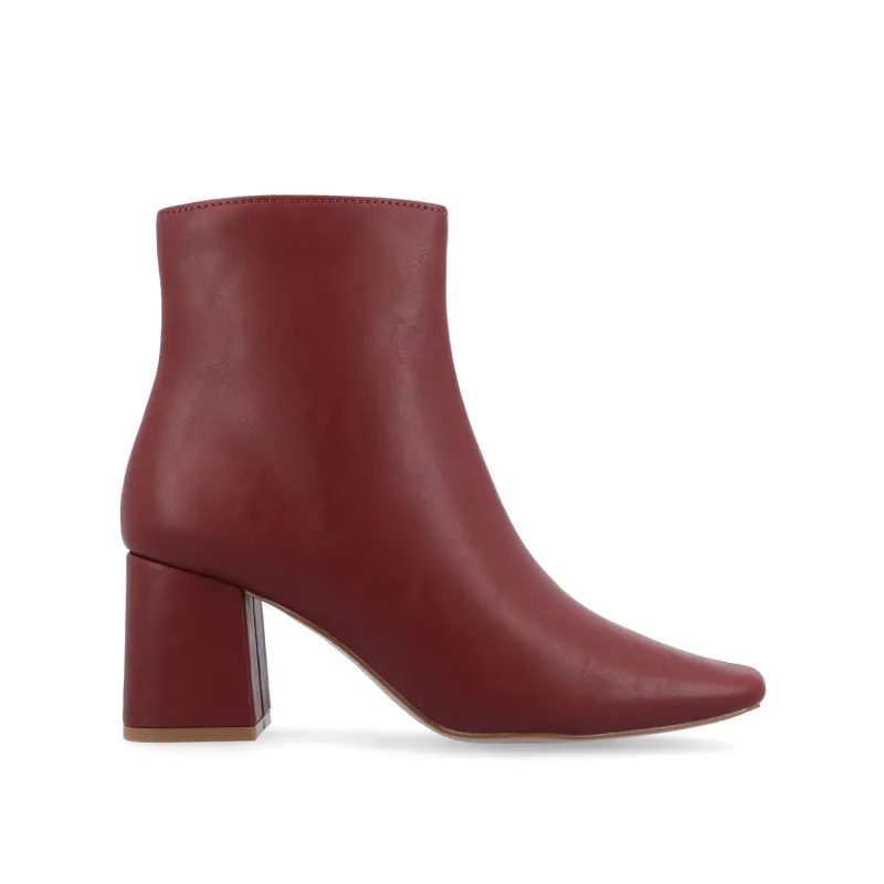 HAYLINN VEGAN LEATHER BOOTIES IN WIDE - Brick PU sold by Journee Collection