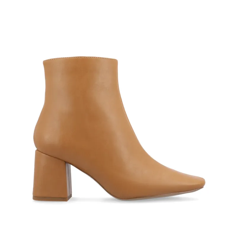 HAYLINN VEGAN LEATHER BOOTIES IN WIDE - Tan PU sold by Journee Collection