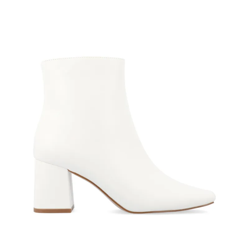 HAYLINN VEGAN LEATHER BOOTIES IN WIDE - White PU sold by Journee Collection