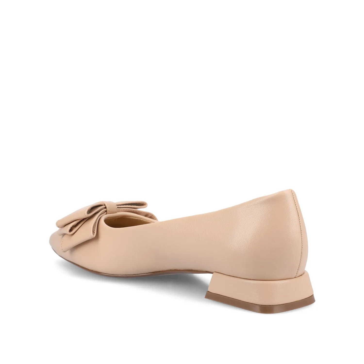 OPHELIA LOW BLOCK BALLET FLATS VEGAN LEATHER IN WIDE - Beige sold by Journee Collection product image thumbnail 4