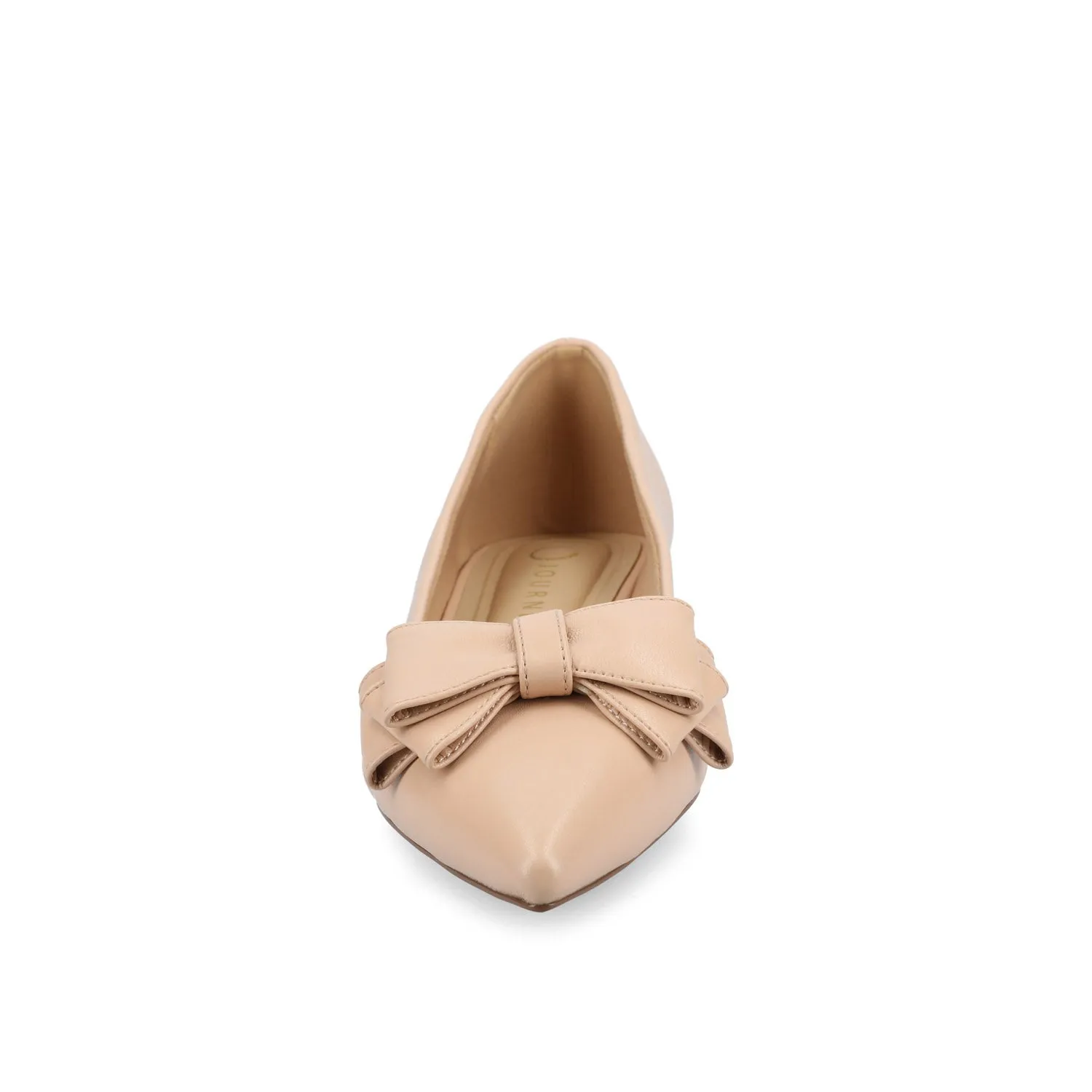 OPHELIA LOW BLOCK BALLET FLATS VEGAN LEATHER IN WIDE - Beige sold by Journee Collection product image thumbnail 5