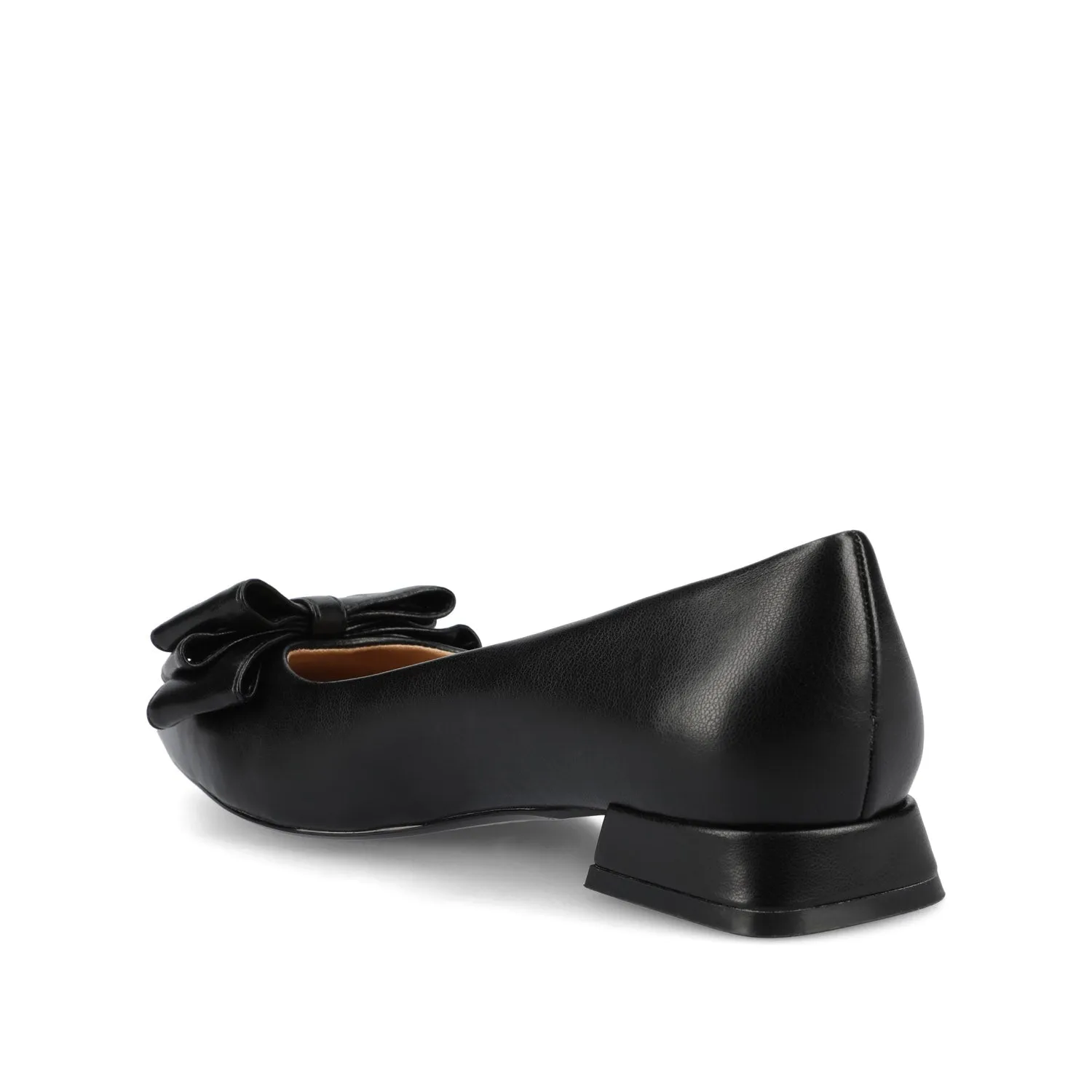 OPHELIA LOW BLOCK BALLET FLATS VEGAN LEATHER IN WIDE - Black PU sold by Journee Collection product image thumbnail 4