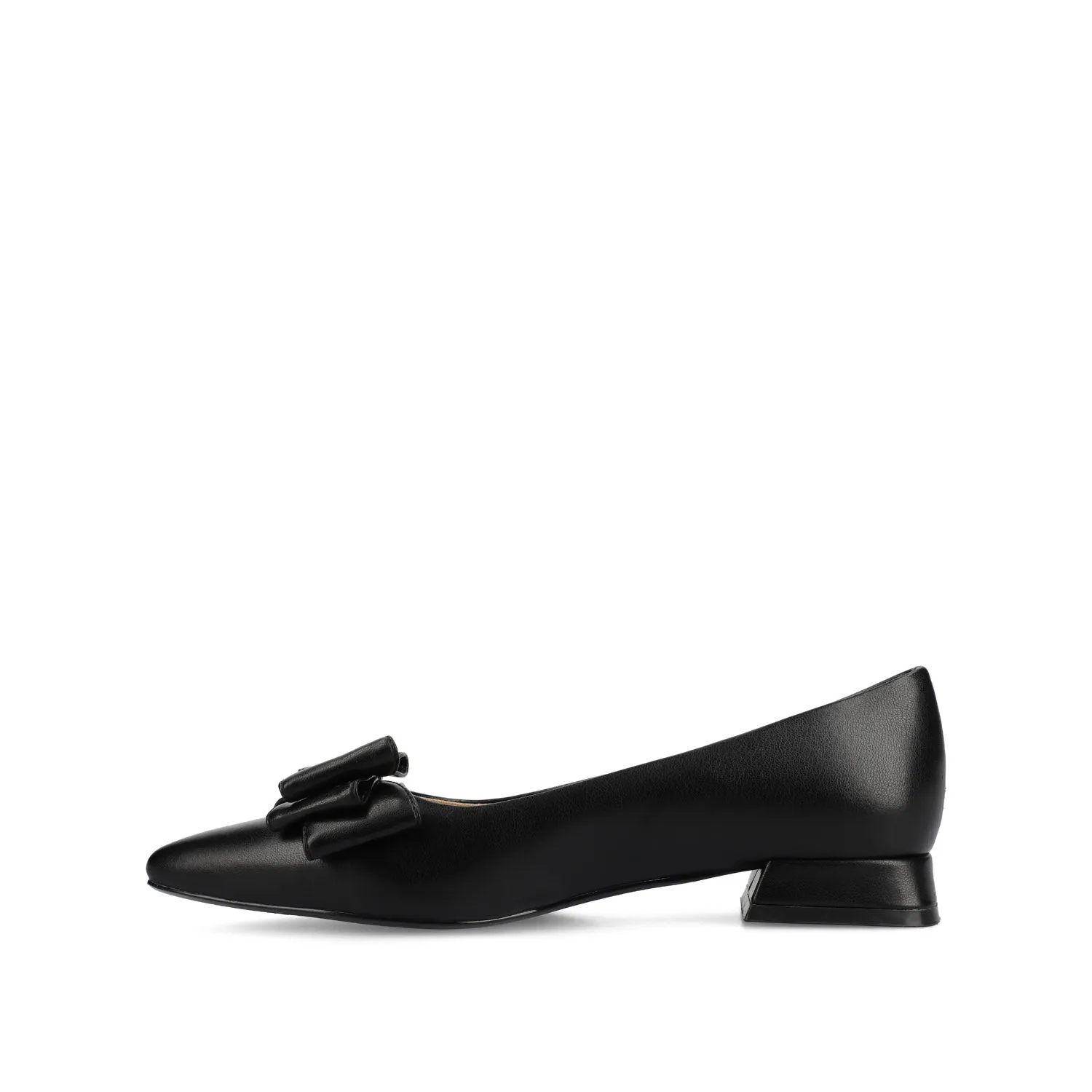 OPHELIA LOW BLOCK BALLET FLATS VEGAN LEATHER IN WIDE - Black PU sold by Journee Collection product image thumbnail 3