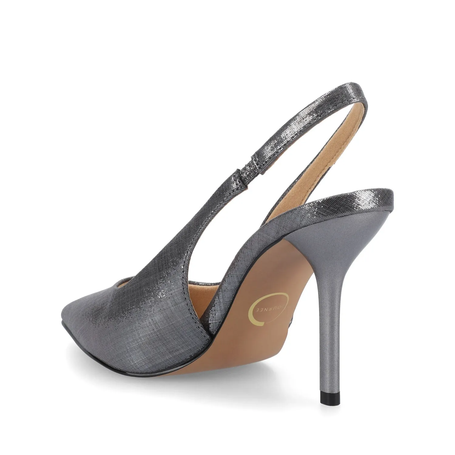 ELENNEY SLINGBACK STILETTO HEELS IN STATEMENT IN WIDE - Pewter sold by Journee Collection product image thumbnail 3