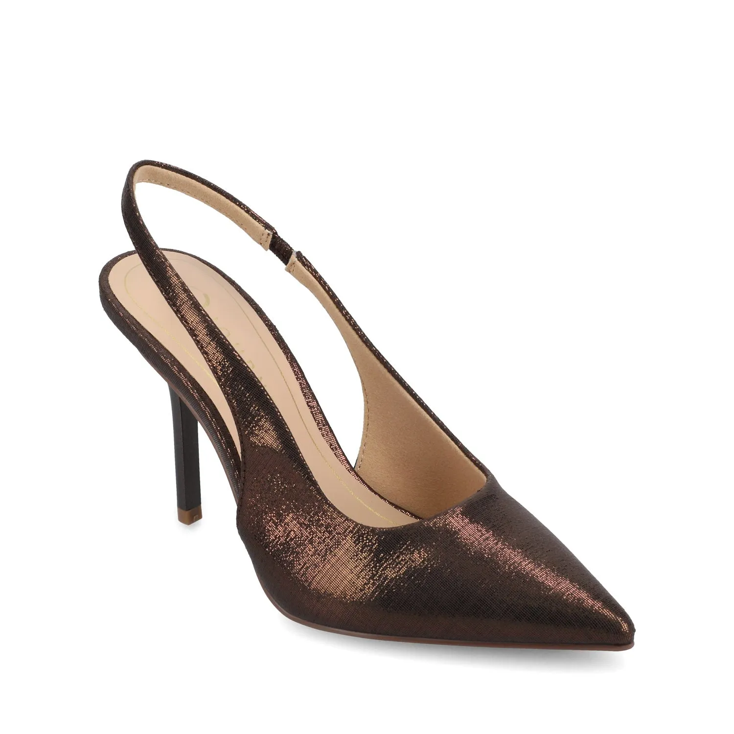 ELENNEY SLINGBACK STILETTO HEELS IN STATEMENT IN WIDE - Chocolate sold by Journee Collection product image thumbnail 2