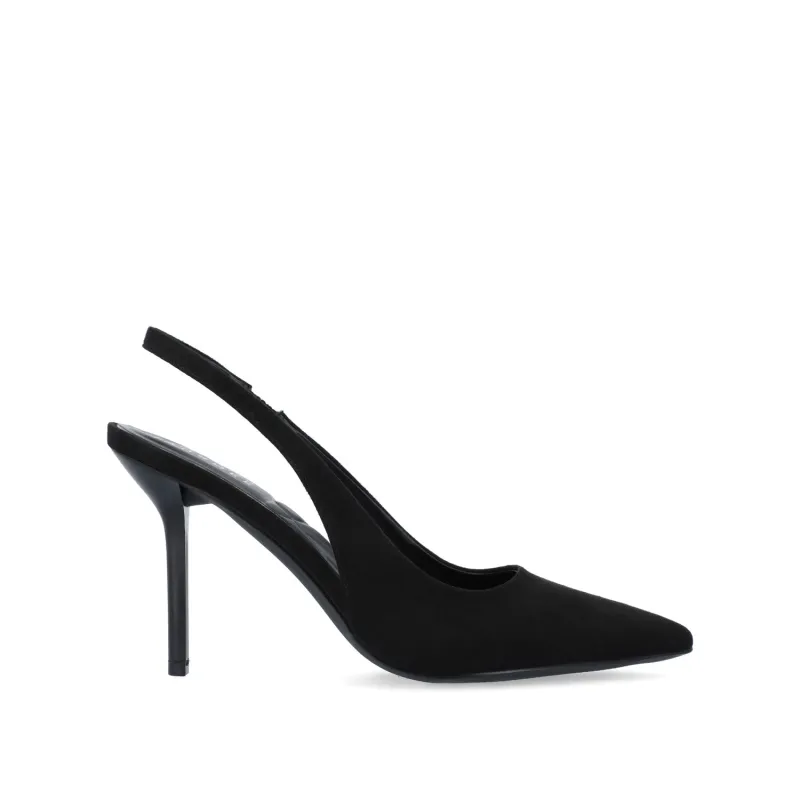 ELENNEY STILETTO HEELS IN WIDE - Black Faux Suede sold by Journee Collection