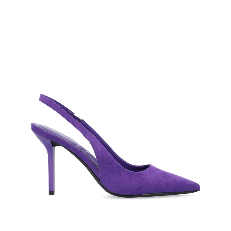 ELENNEY STILETTO HEELS IN WIDE - Purple Faux Suede sold by Journee Collection