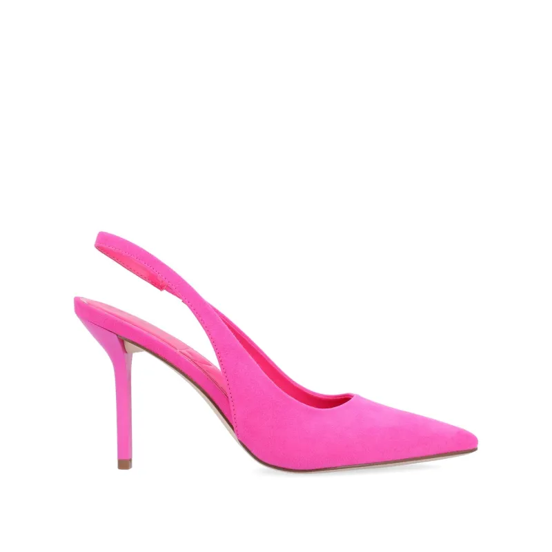 ELENNEY STILETTO HEELS IN WIDE - Fuchsia Faux Suede sold by Journee Collection