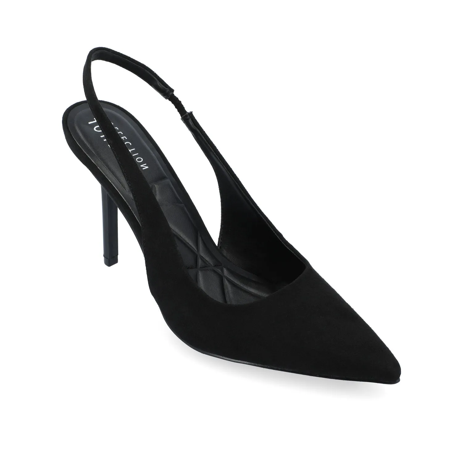 ELENNEY SLINGBACK STILETTO HEELS - Black Faux Suede sold by Journee Collection product image thumbnail 2