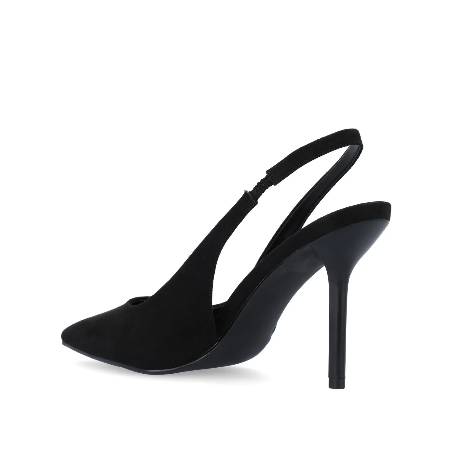 ELENNEY SLINGBACK STILETTO HEELS - Black Faux Suede sold by Journee Collection product image thumbnail 4