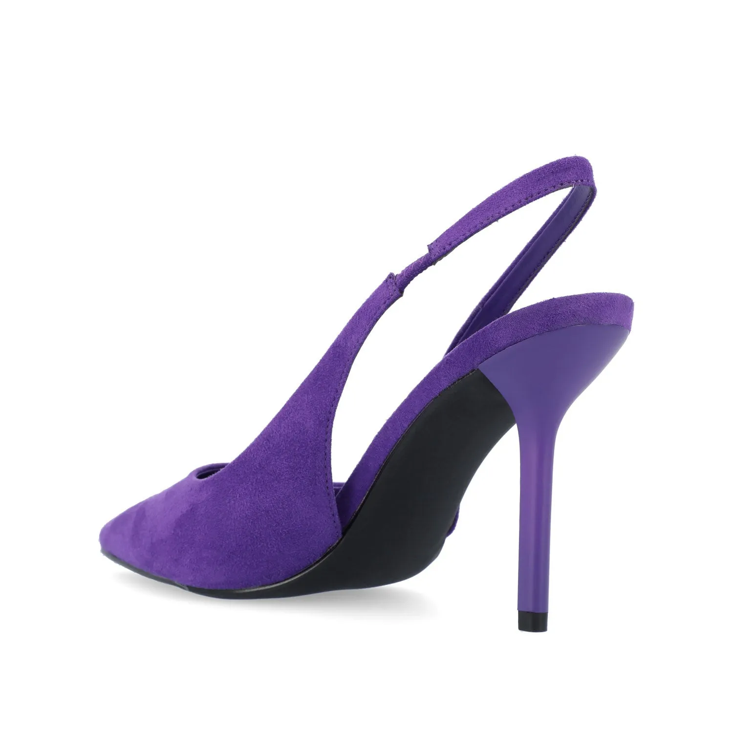 ELENNEY SLINGBACK STILETTO HEELS - Purple Faux Suede sold by Journee Collection product image thumbnail 4