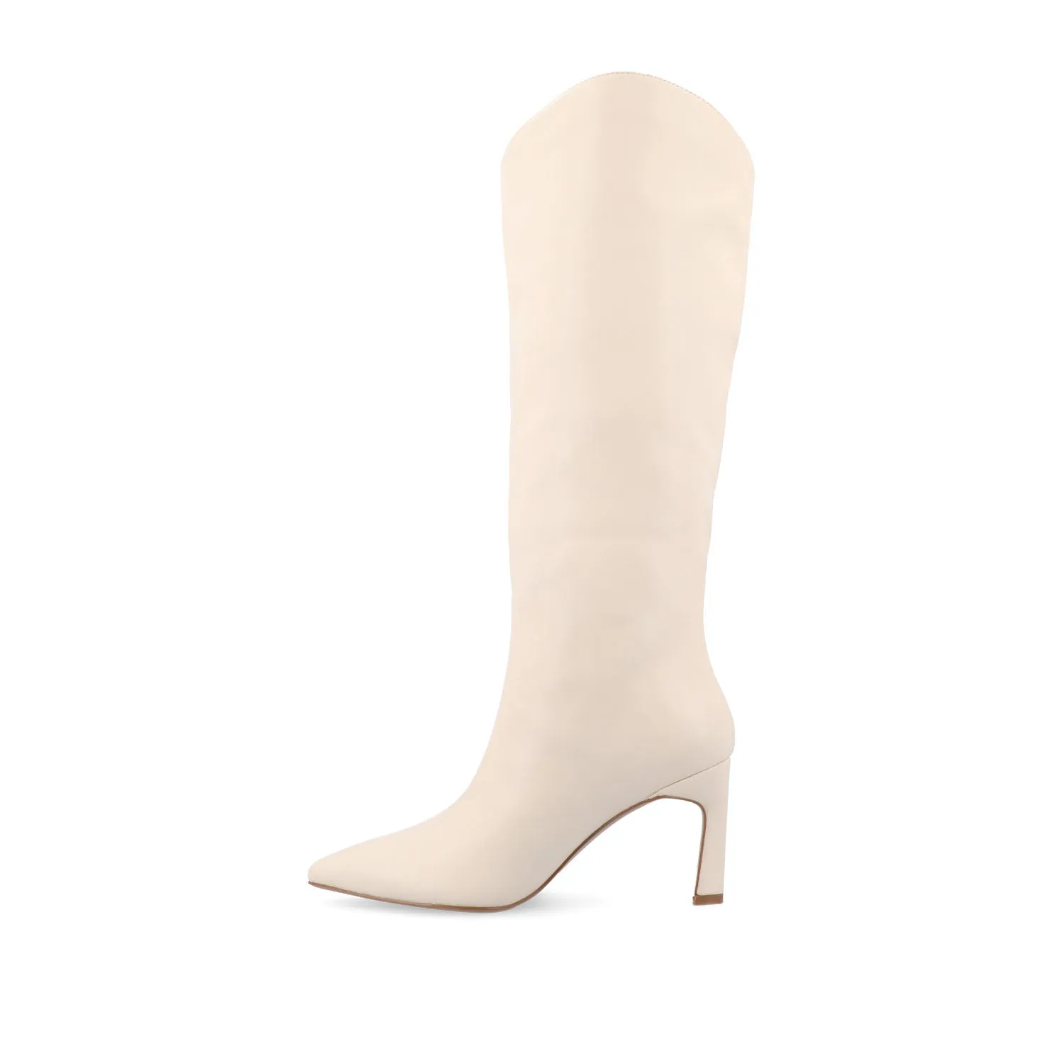 REHELA KNEE HIGH BOOTS IN VEGAN LEATHER - Bone sold by Journee Collection product image thumbnail 4