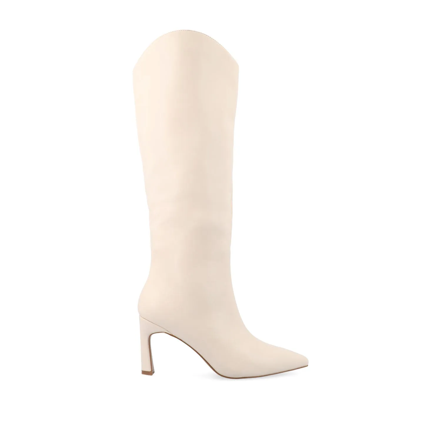 REHELA KNEE HIGH BOOTS IN VEGAN LEATHER - Bone sold by Journee Collection
