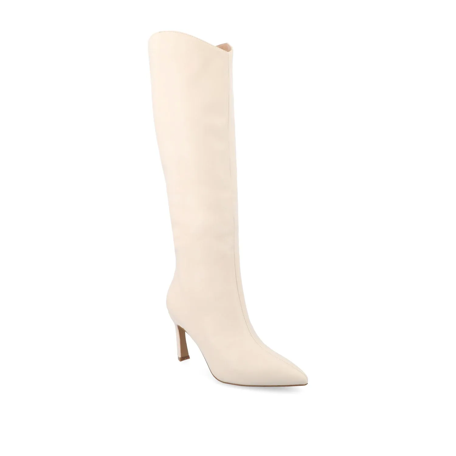 REHELA KNEE HIGH BOOTS IN VEGAN LEATHER - Bone sold by Journee Collection product image thumbnail 3
