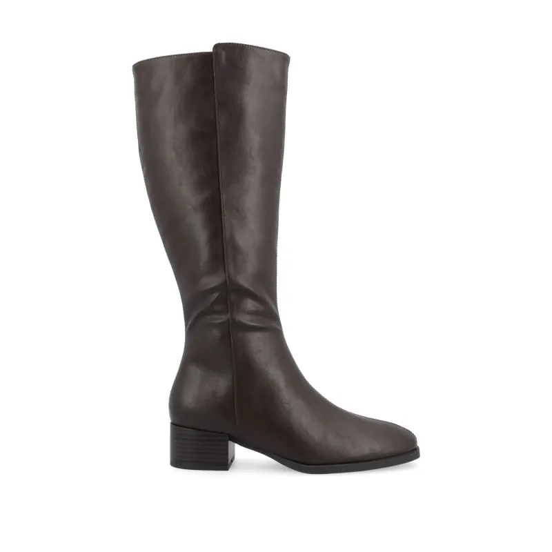 DEVRI KNEE HIGH BOOTS IN VEGAN LEATHER - Brown sold by Journee Collection