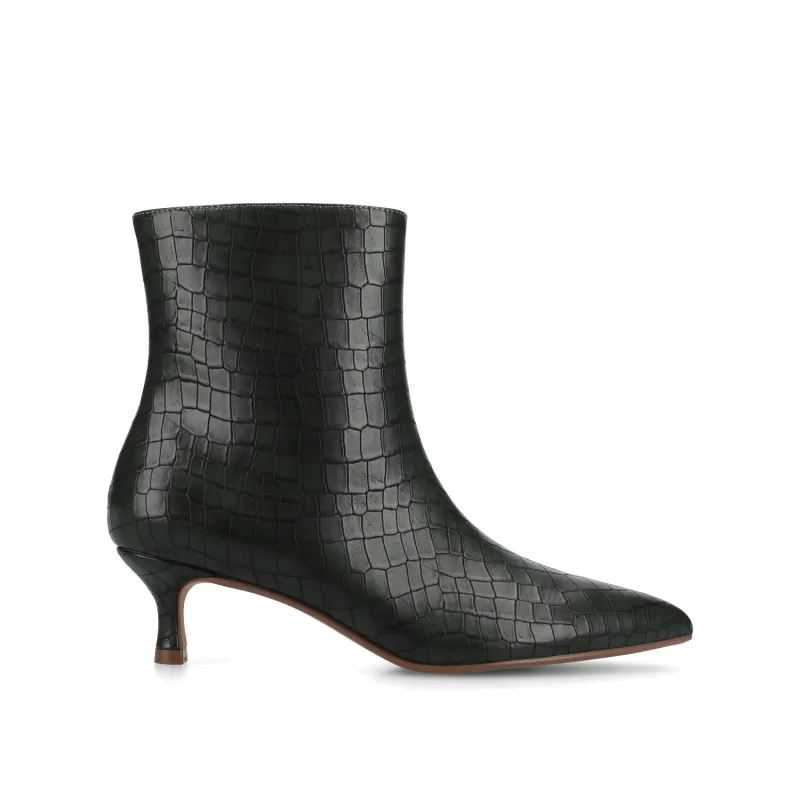ARELY POINTED TOE BOOTIES - Olive Croco sold by Journee Collection