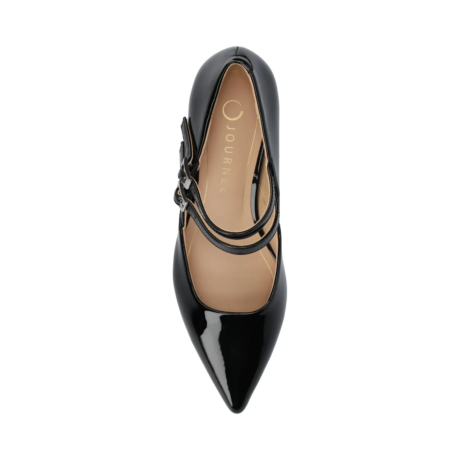 CARNATION MARY JANE PUMPS - Patent Black sold by Journee Collection product image thumbnail 4
