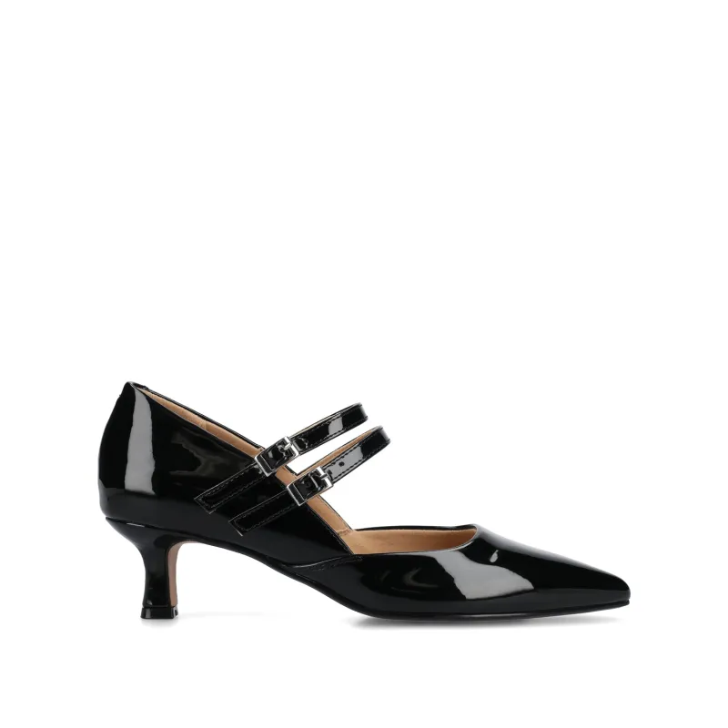 CARNATION MARY JANE PUMPS - Patent Black sold by Journee Collection