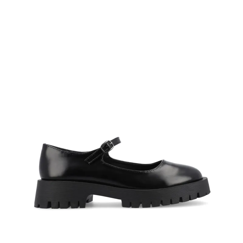 KAMIE LUG SOLE MARY JANE FLATS - Black PU sold by Journee Collection