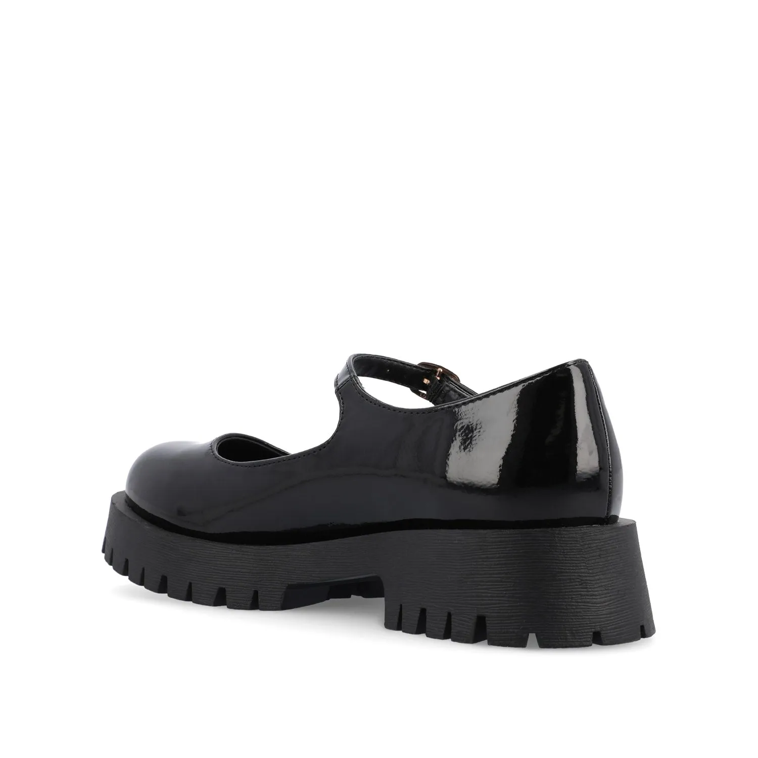 KAMIE LUG SOLE MARY JANE FLATS - Black Patent sold by Journee Collection product image thumbnail 5