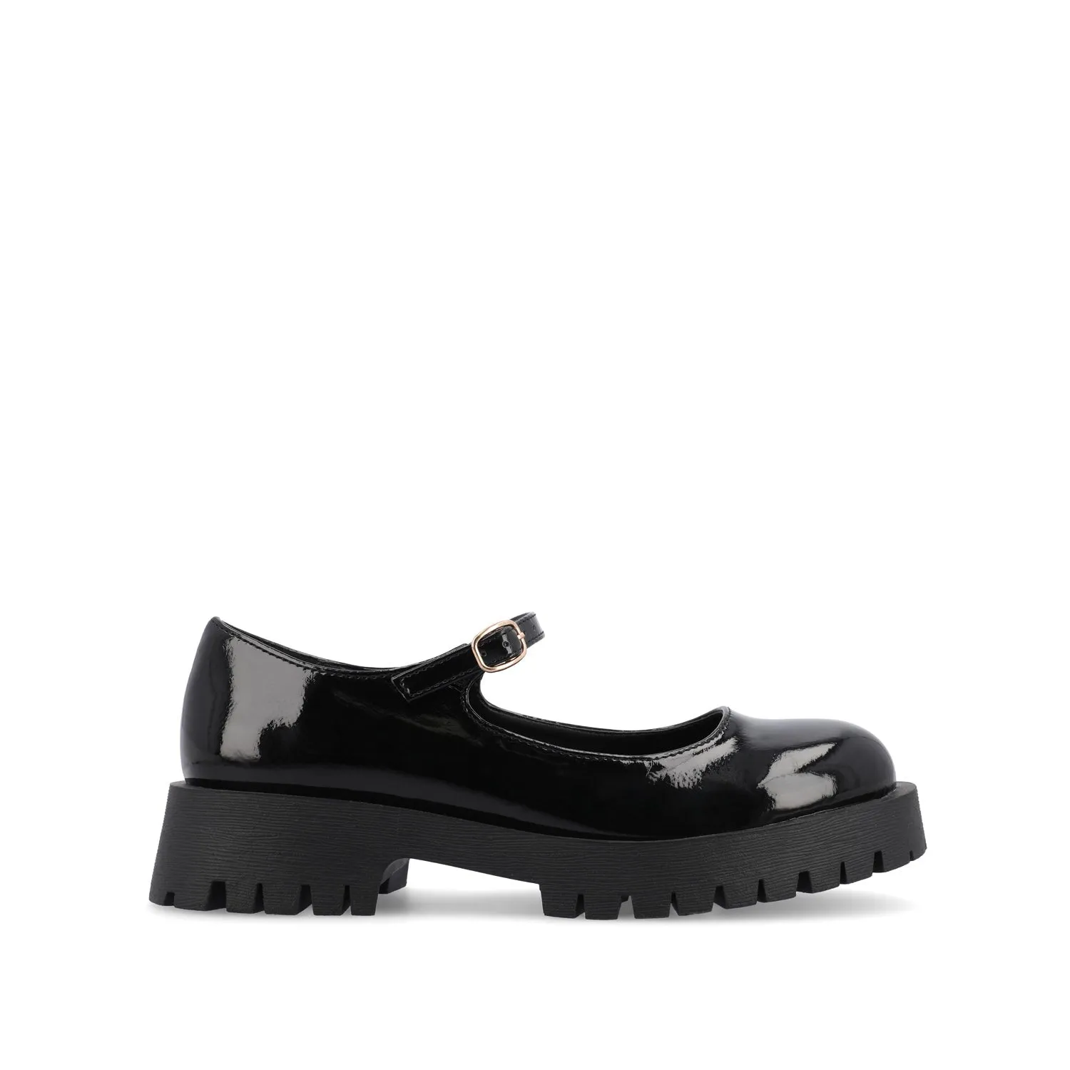 KAMIE LUG SOLE MARY JANE FLATS - Black Patent sold by Journee Collection