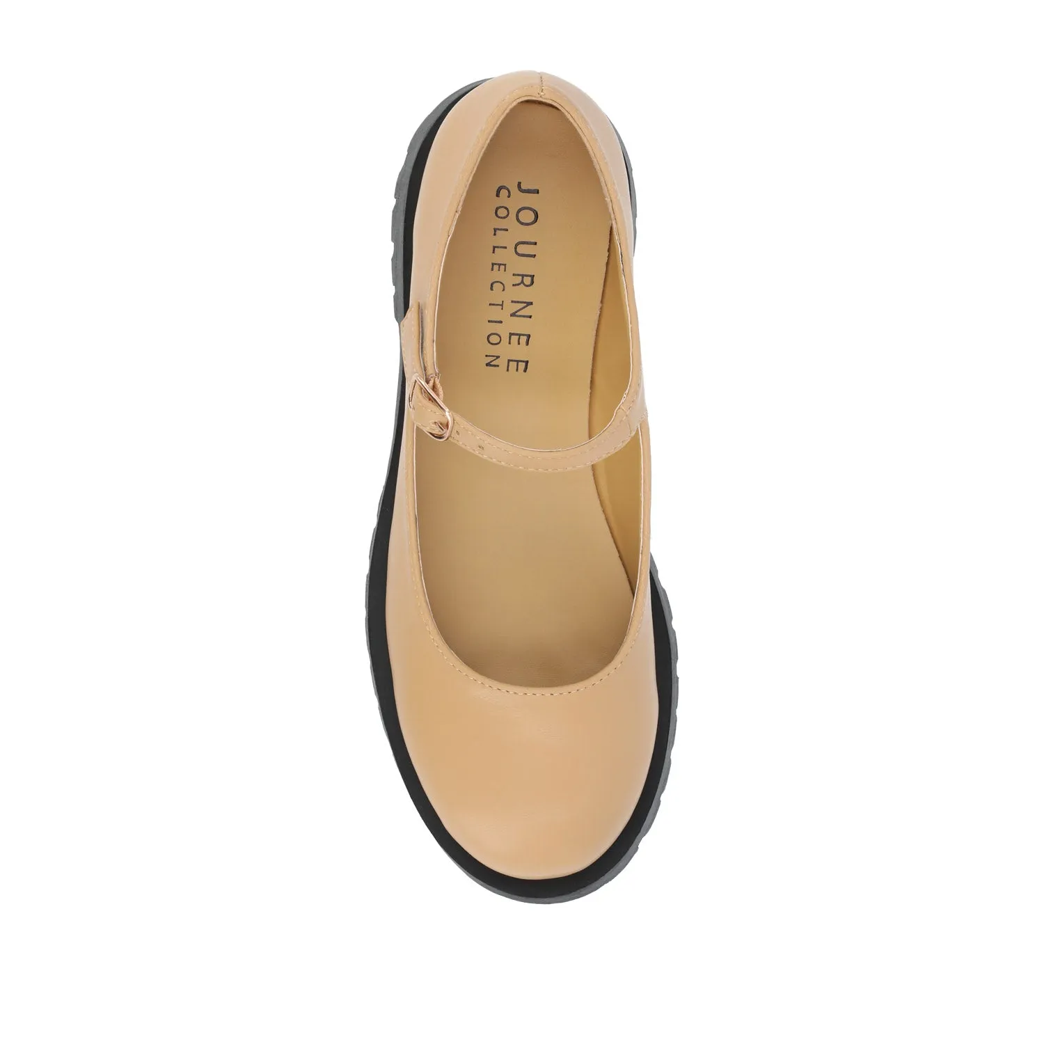 KAMIE LUG SOLE MARY JANE FLATS - Tan PU sold by Journee Collection product image thumbnail 5