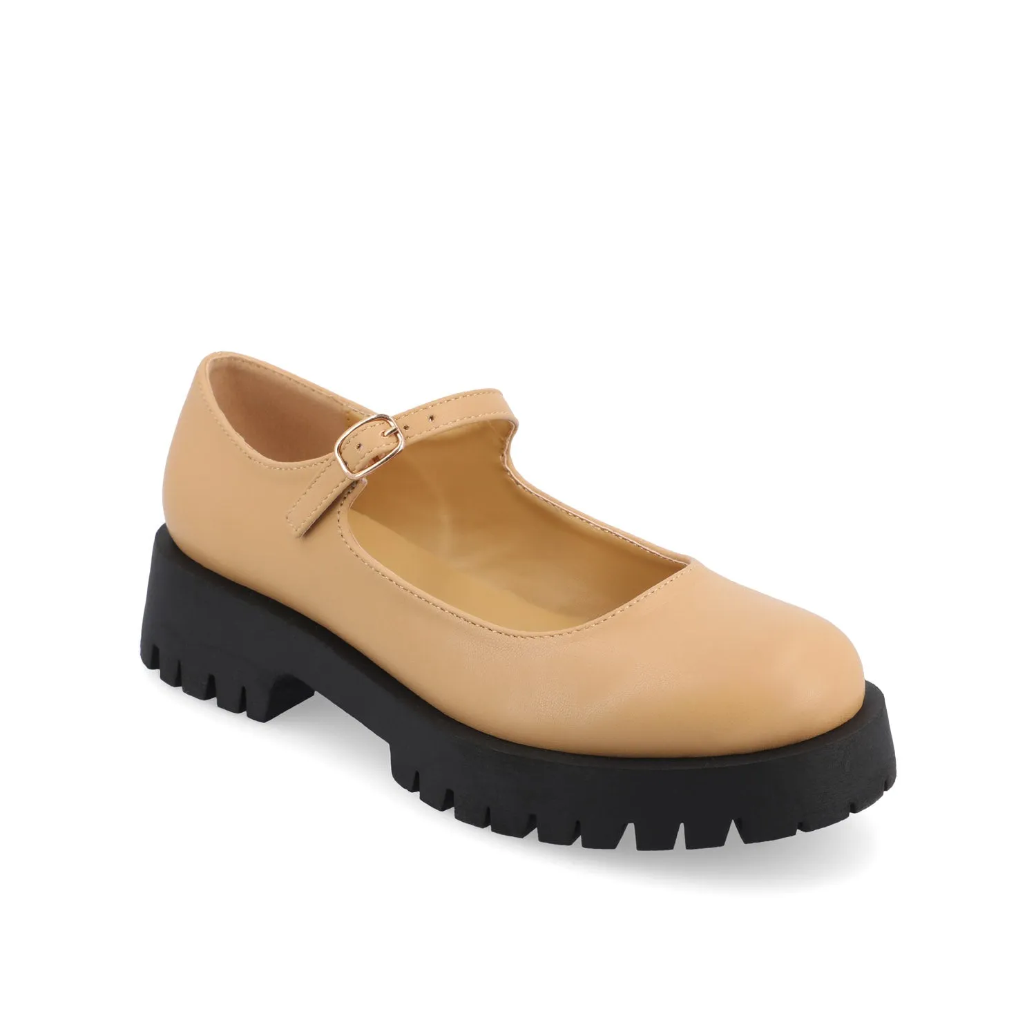 KAMIE LUG SOLE MARY JANE FLATS - Tan PU sold by Journee Collection product image thumbnail 2