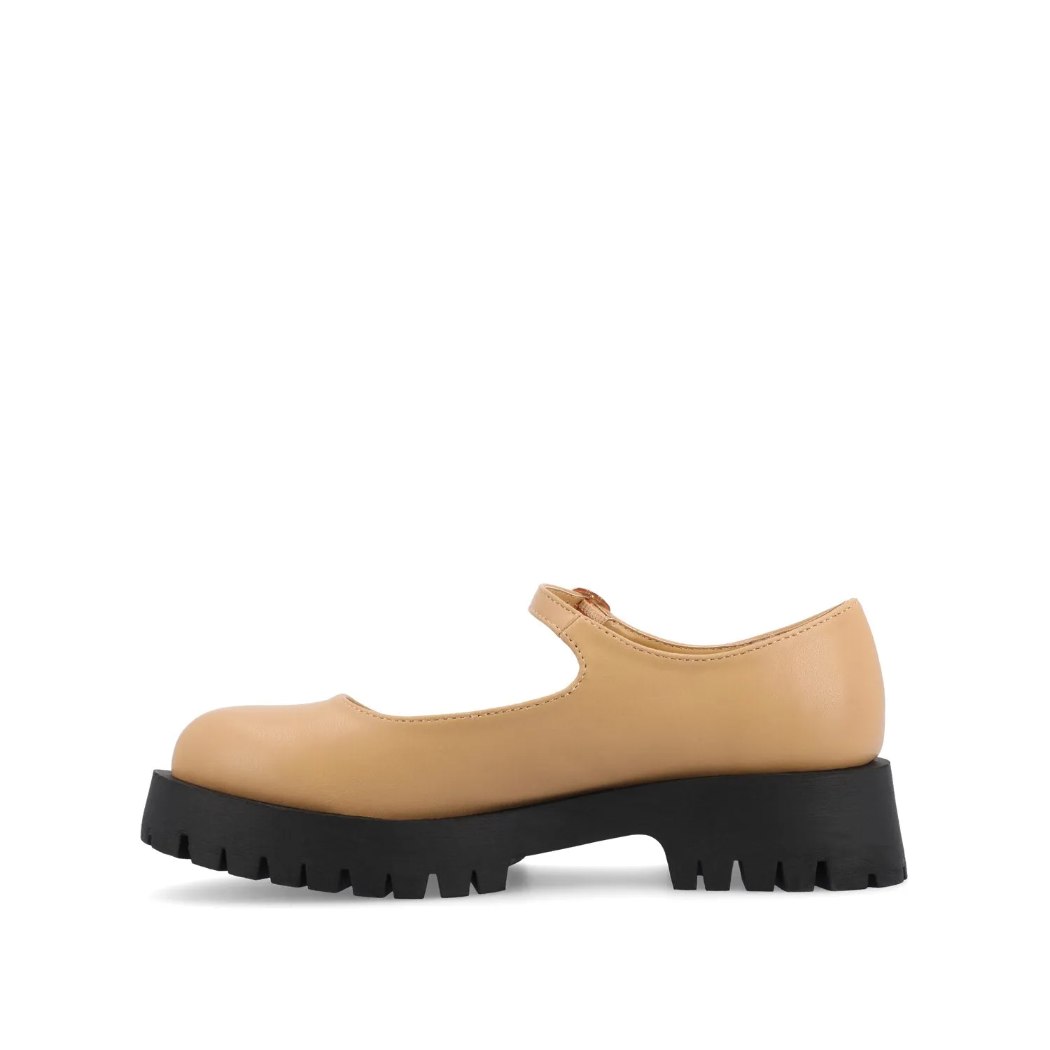 KAMIE LUG SOLE MARY JANE FLATS - Tan PU sold by Journee Collection product image thumbnail 3