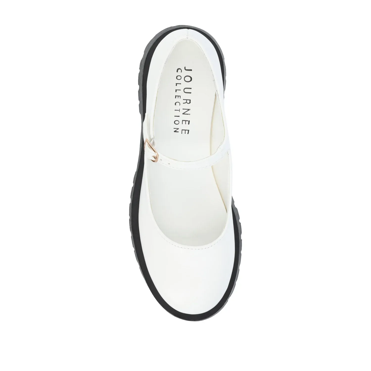 KAMIE LUG SOLE MARY JANE FLATS - White Patent sold by Journee Collection product image thumbnail 5