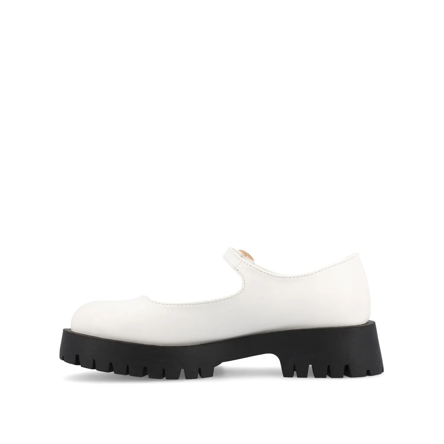 KAMIE LUG SOLE MARY JANE FLATS - White Patent sold by Journee Collection product image thumbnail 3
