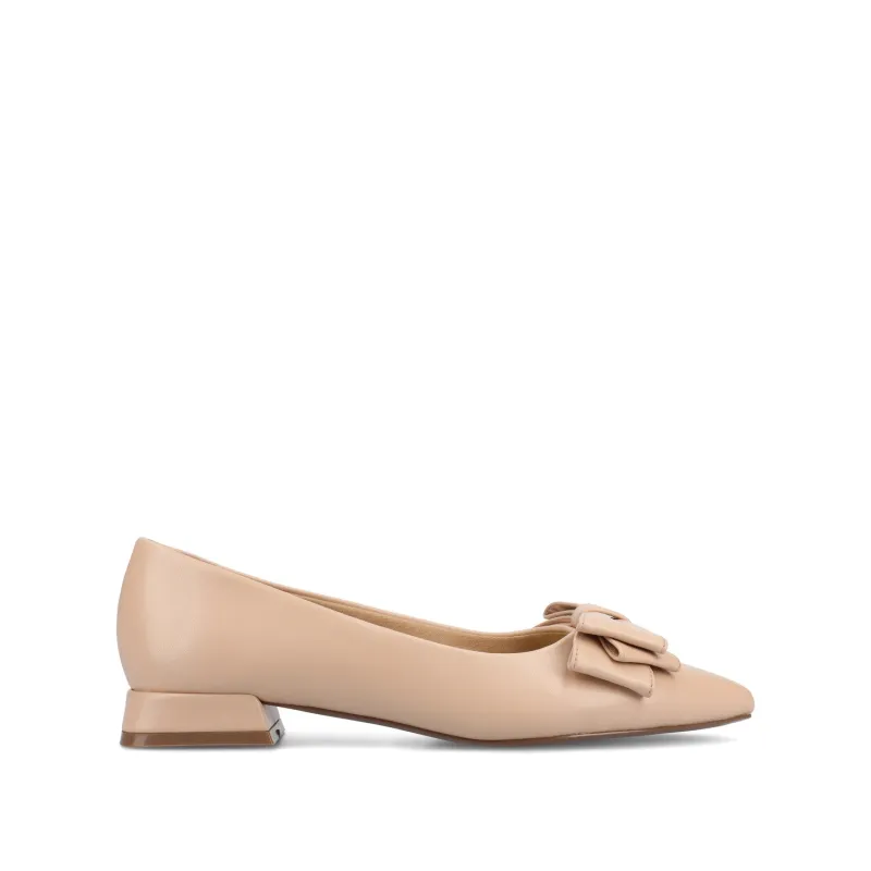 OPHELIA LOW BLOCK BALLET FLATS VEGAN LEATHER - Beige sold by Journee Collection
