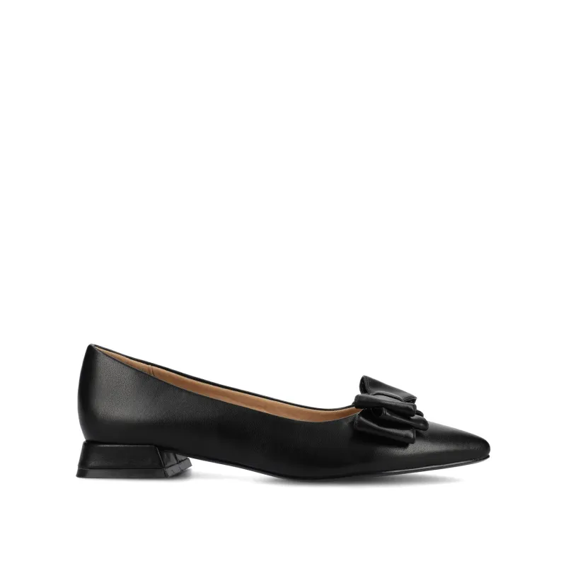 OPHELIA LOW BLOCK BALLET FLATS VEGAN LEATHER - Black PU sold by Journee Collection