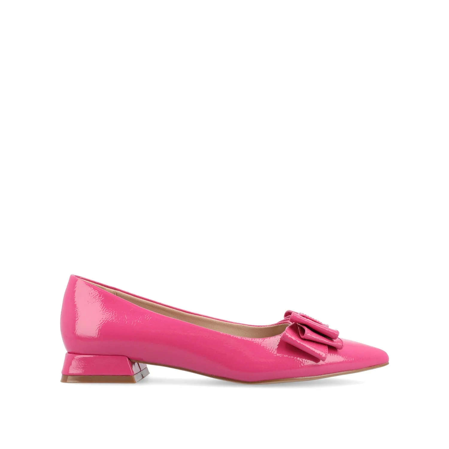OPHELIA LOW BLOCK BALLET FLATS VEGAN LEATHER - Patent/Pink sold by Journee Collection product image thumbnail 3