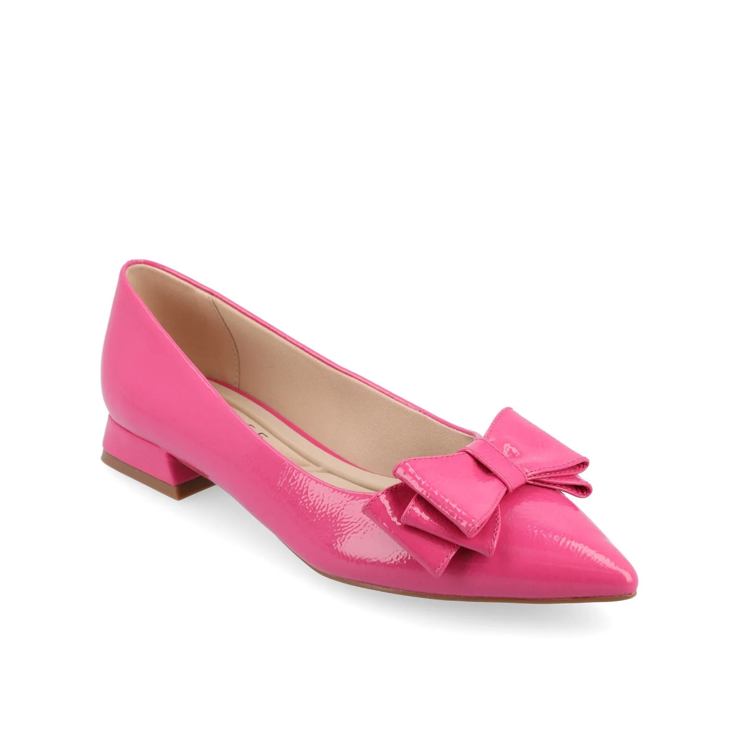 OPHELIA LOW BLOCK BALLET FLATS VEGAN LEATHER - Patent/Pink sold by Journee Collection product image thumbnail 2
