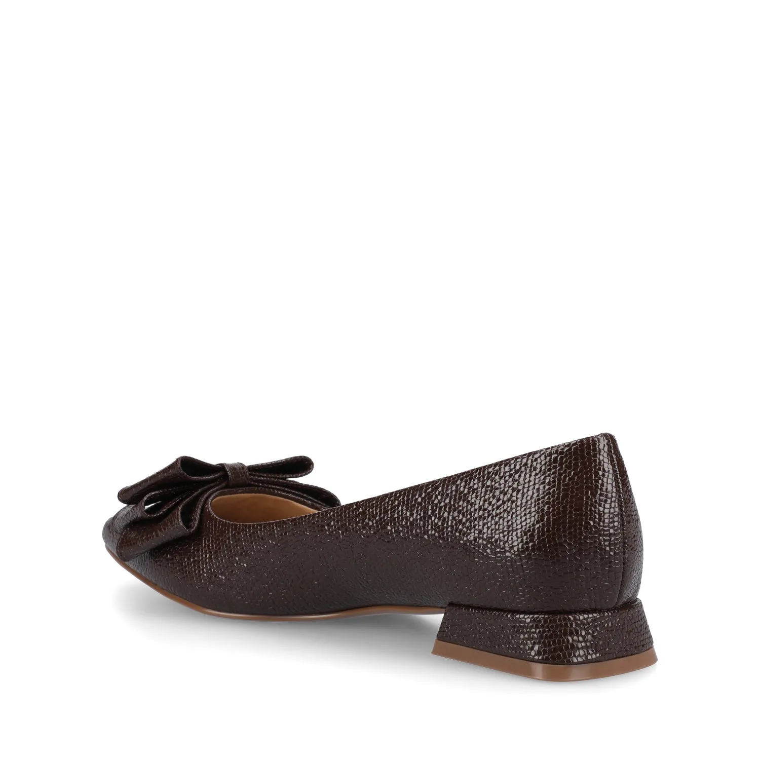 OPHELIA LOW BLOCK CROCO BALLET FLATS - Brown Croco sold by Journee Collection product image thumbnail 3