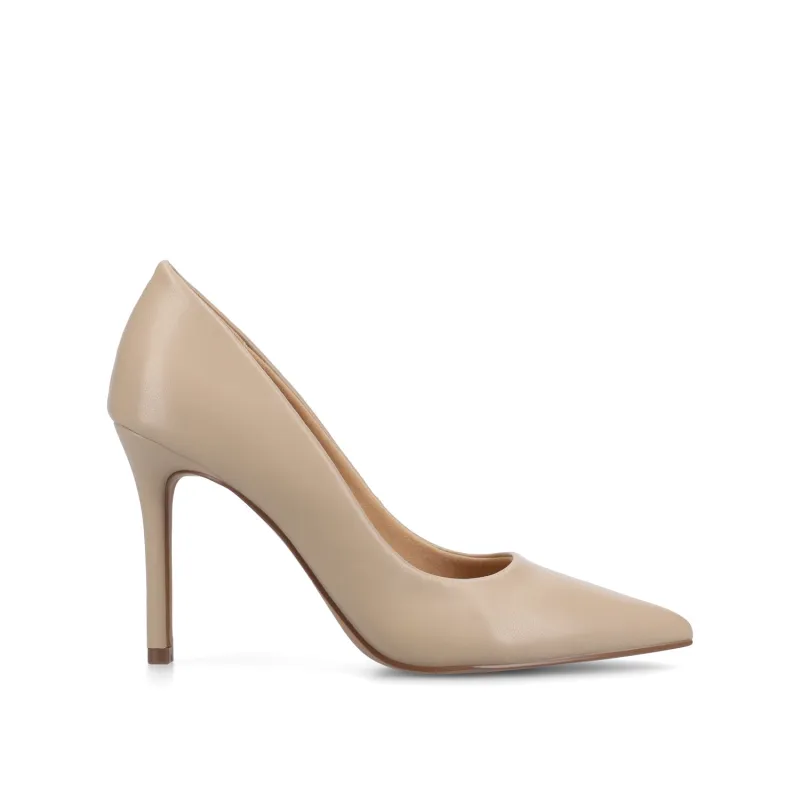 VENUS STILETTO DRESS PUMP HEELS - Taupe PU made by Journee Collection