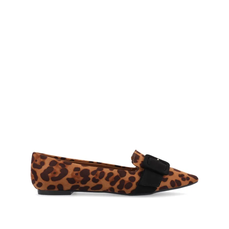 AUDREY LOAFER FLATS IN FAUX SUEDE - Leopard Faux sold by Journee Collection