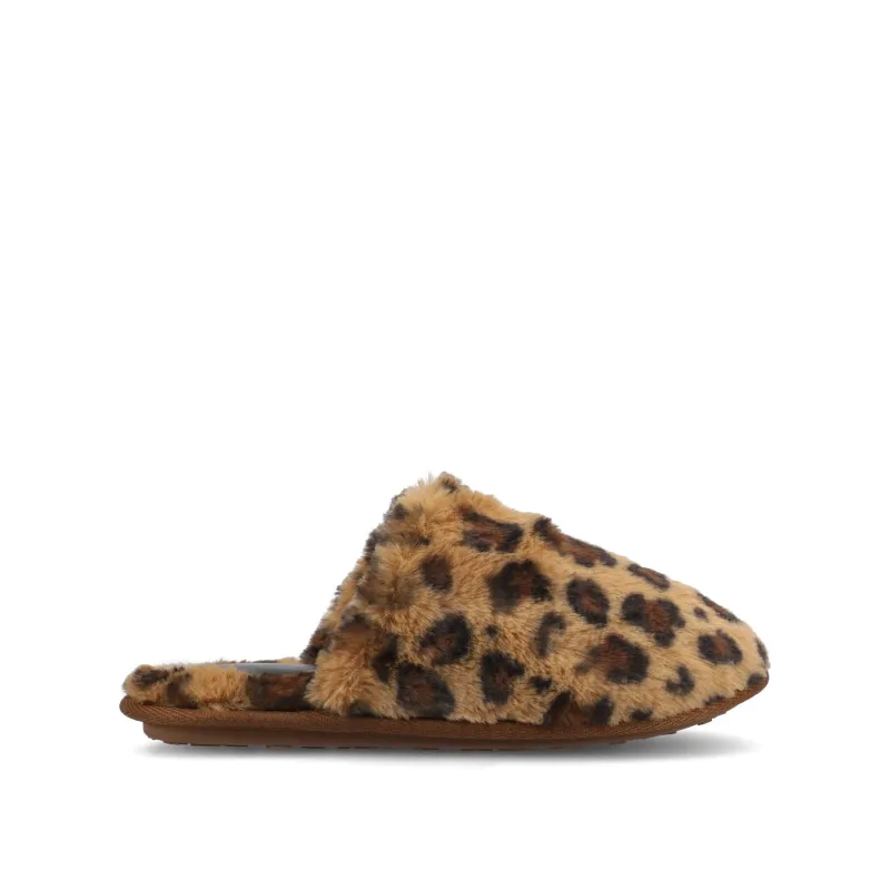 JAYDE SLIPPERS IN FAUX FUR - Leopard Faux Fur sold by Journee Collection