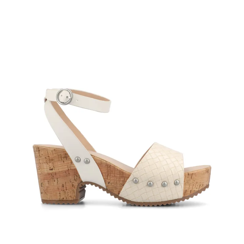 VANESSA PLATFORM CLOG SANDALS - Bone Woven made by Journee Collection