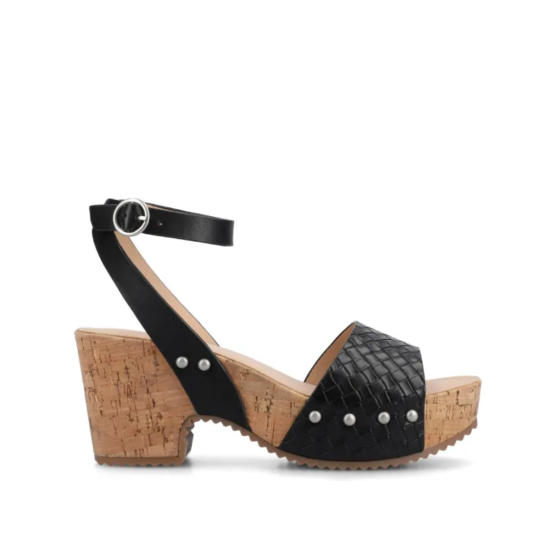 VANESSA PLATFORM CLOG SANDALS - Black Woven made by Journee Collection