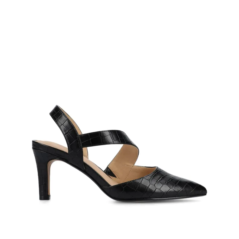 SCARLETT STILETTO HEELS IN CROCO - Black Croc sold by Journee Collection