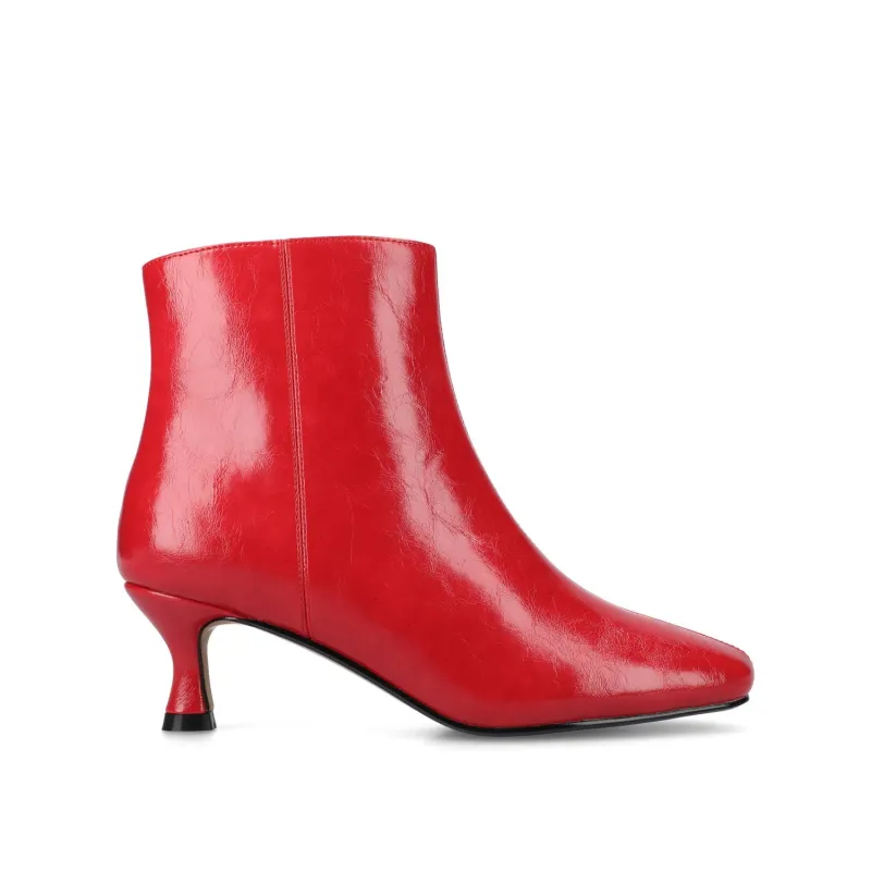 KELSSA POINTED TOE BOOTIES IN WIDE - Red Patent sold by Journee Collection