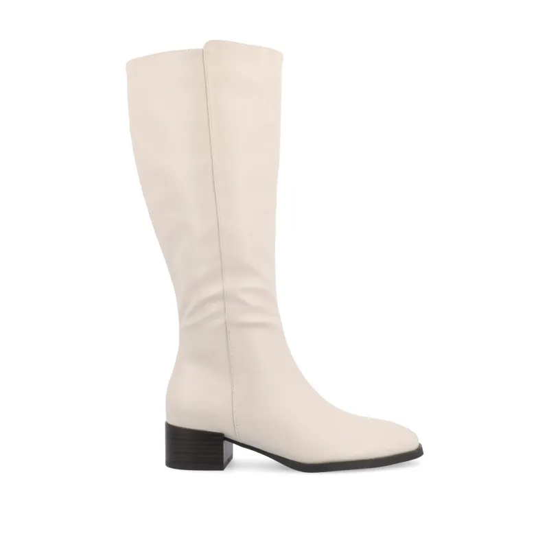 DEVRI KNEE HIGH BOOTS IN WIDE CALF - Bone sold by Journee Collection