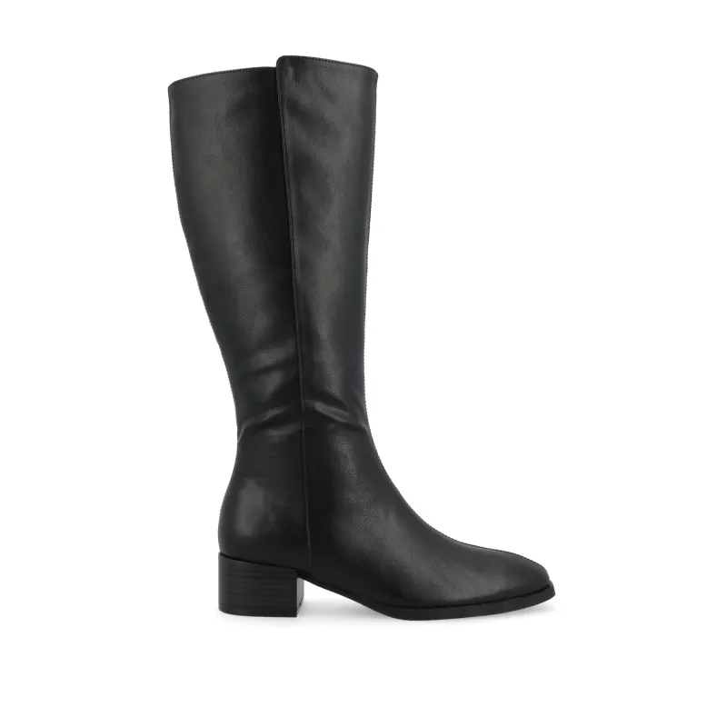 DEVRI KNEE HIGH BOOTS IN EXTRA WIDE CALF - Black Suede sold by Journee Collection