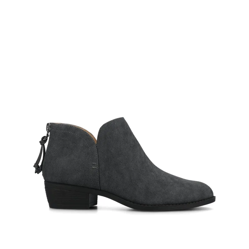 LIVVY ZIP-UP BOOTIES IN WIDE - Dark Denim sold by Journee Collection