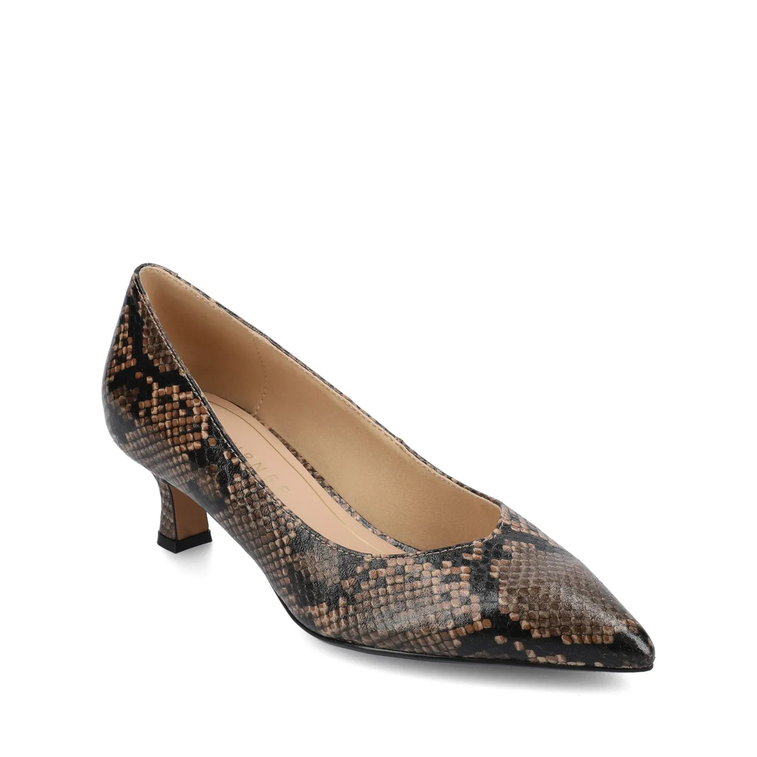 PAMMIE STATEMENT KITTEN HEELS - Brown Snake sold by Journee Collection product image thumbnail 2