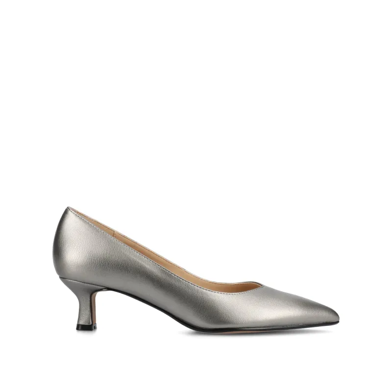 PAMMIE STATEMENT KITTEN HEELS IN WIDE - Pewter sold by Journee Collection
